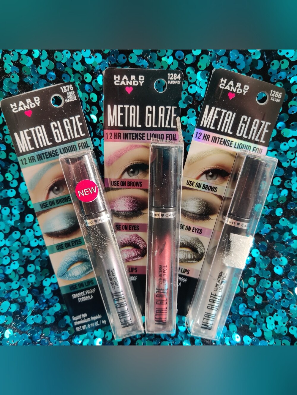 3 Hard Candy Metal Glaze 12 HR Intense Liquid Foil Eyeshadows
